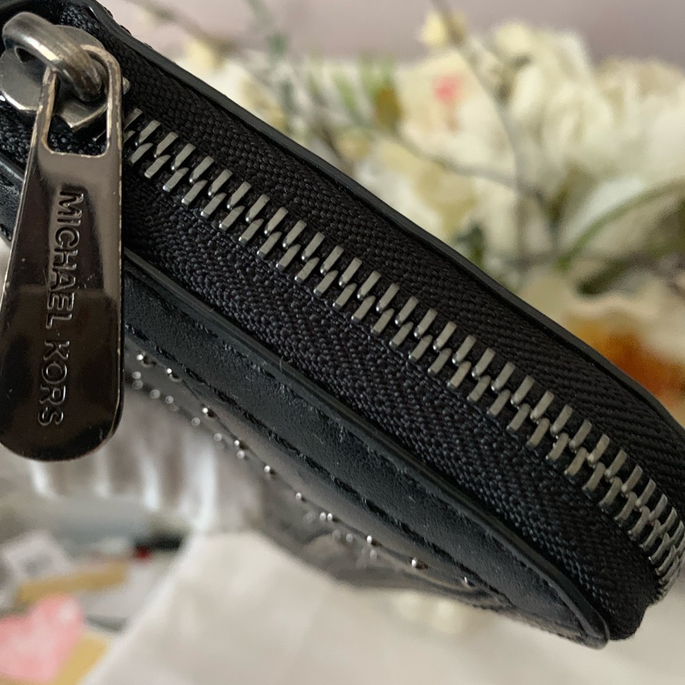 Michael Kors Studded Accordion Black Wallet - Picture 4 of 7